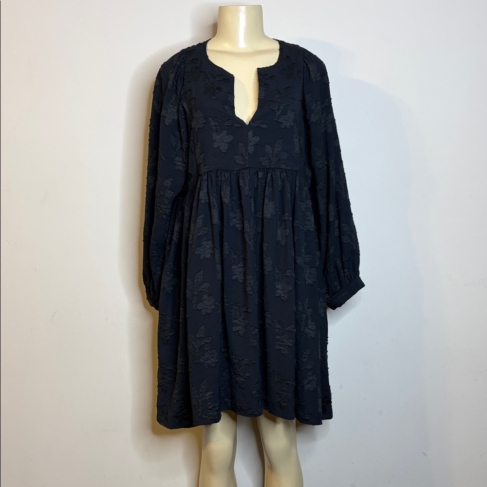 Grade & Gather Elegant Black Floral Side Pockets Dress Size S